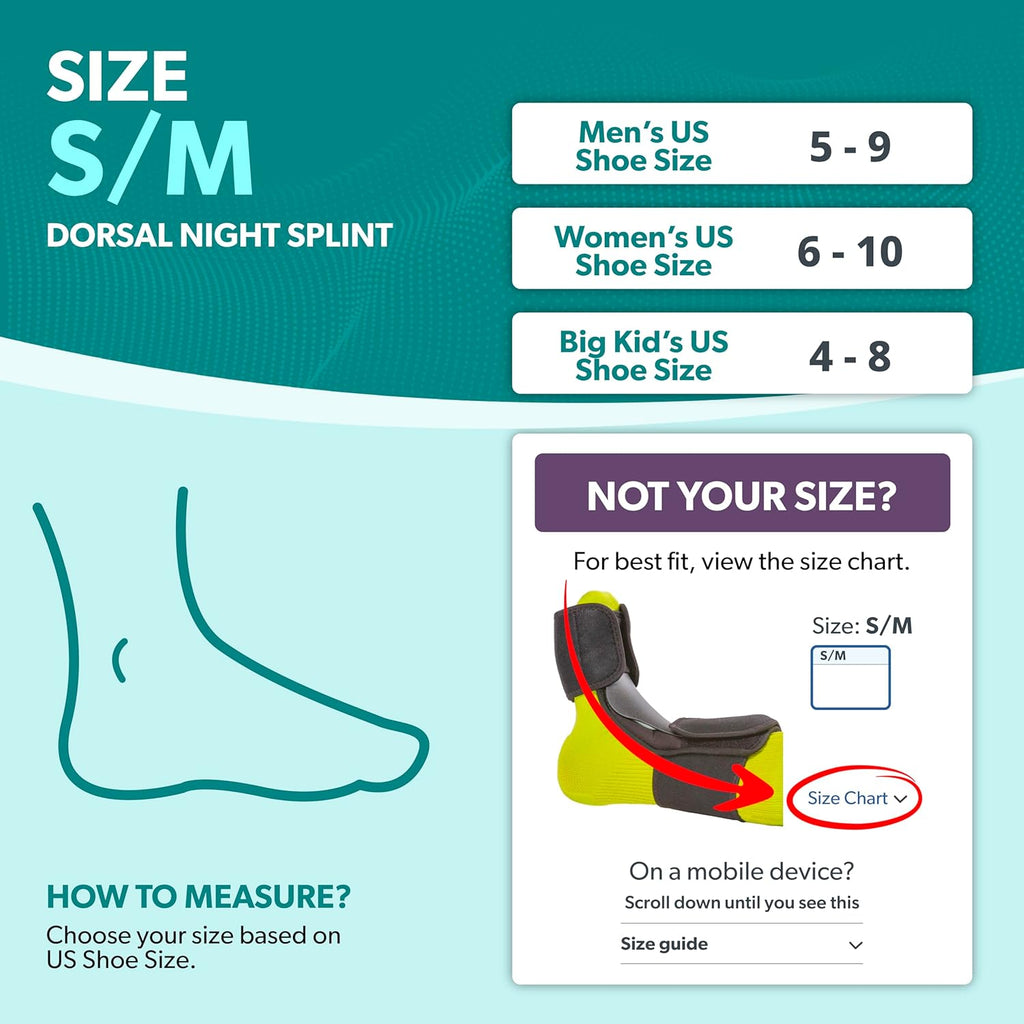 BraceAbility Dorsal Night Splint for Plantar Fasciitis, Foot Drop, Achilles Boot

