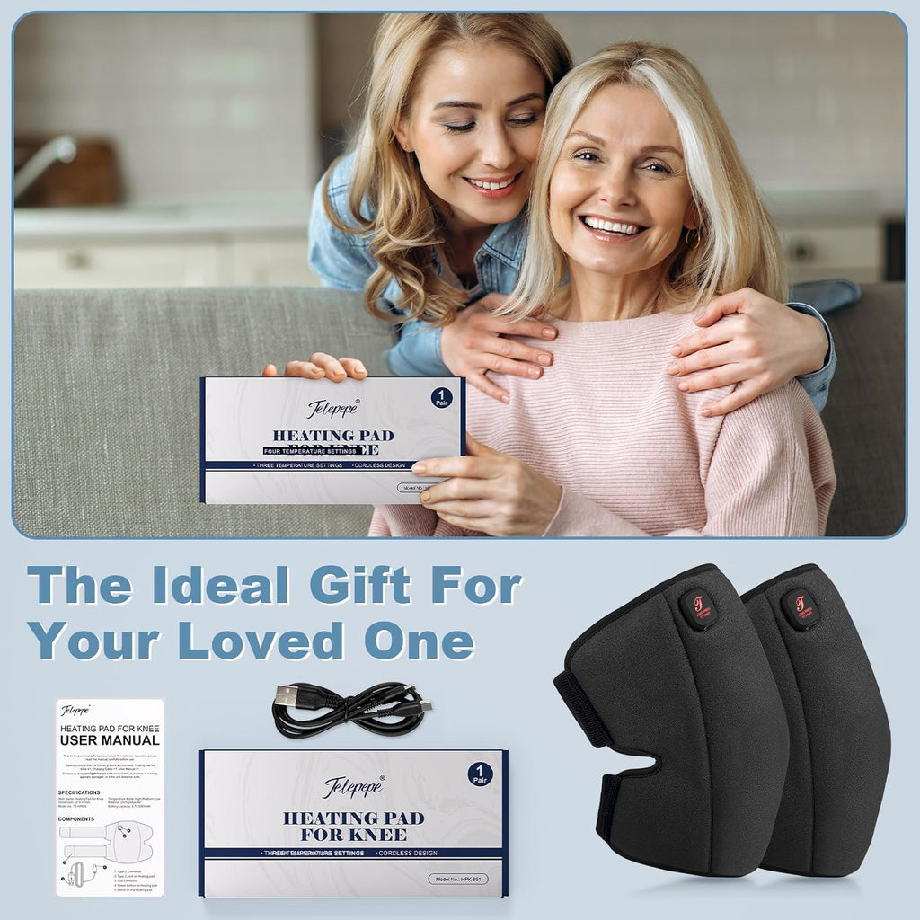 Heated Knee Brace Cordless Knee Heating Pad for Arthritis with 3 Temperature Modes

