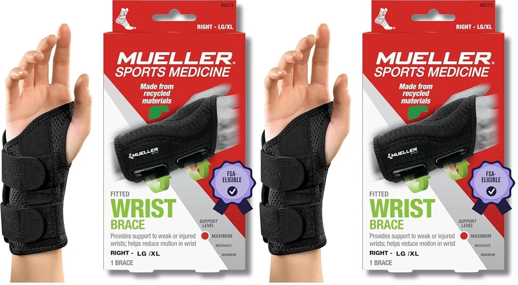 Mueller Sports Medicine Fitted Wrist Brace for Carpal Tunnel, Tendonitis, Arthritis


