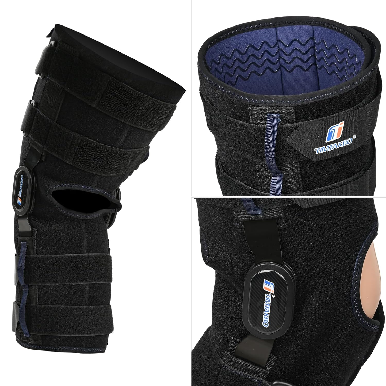 Hinged Knee Brace for Meniscus Tear, Adjustable Front Opening Knee Support

