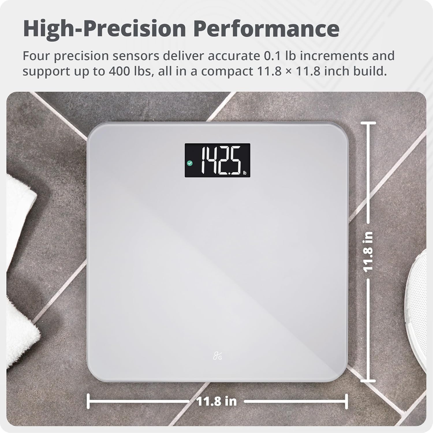 Greater Goods AccuCheck Digital Body Weight Device with Backlit Display, 400 lb Capacity


