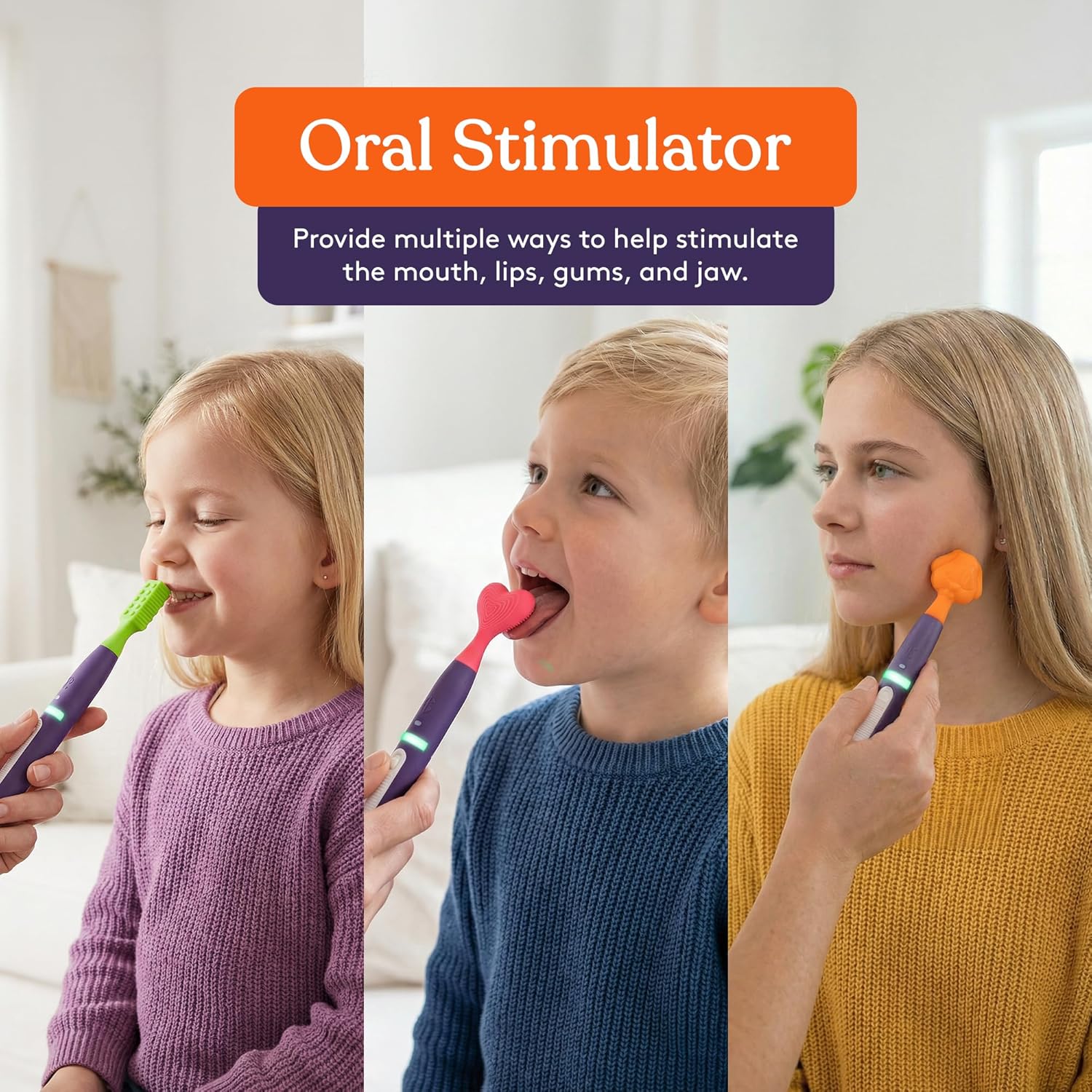 Special Supplies Buzz Buddy Oral Motor Stimulation Kit with Interchangeable Soft Heads

