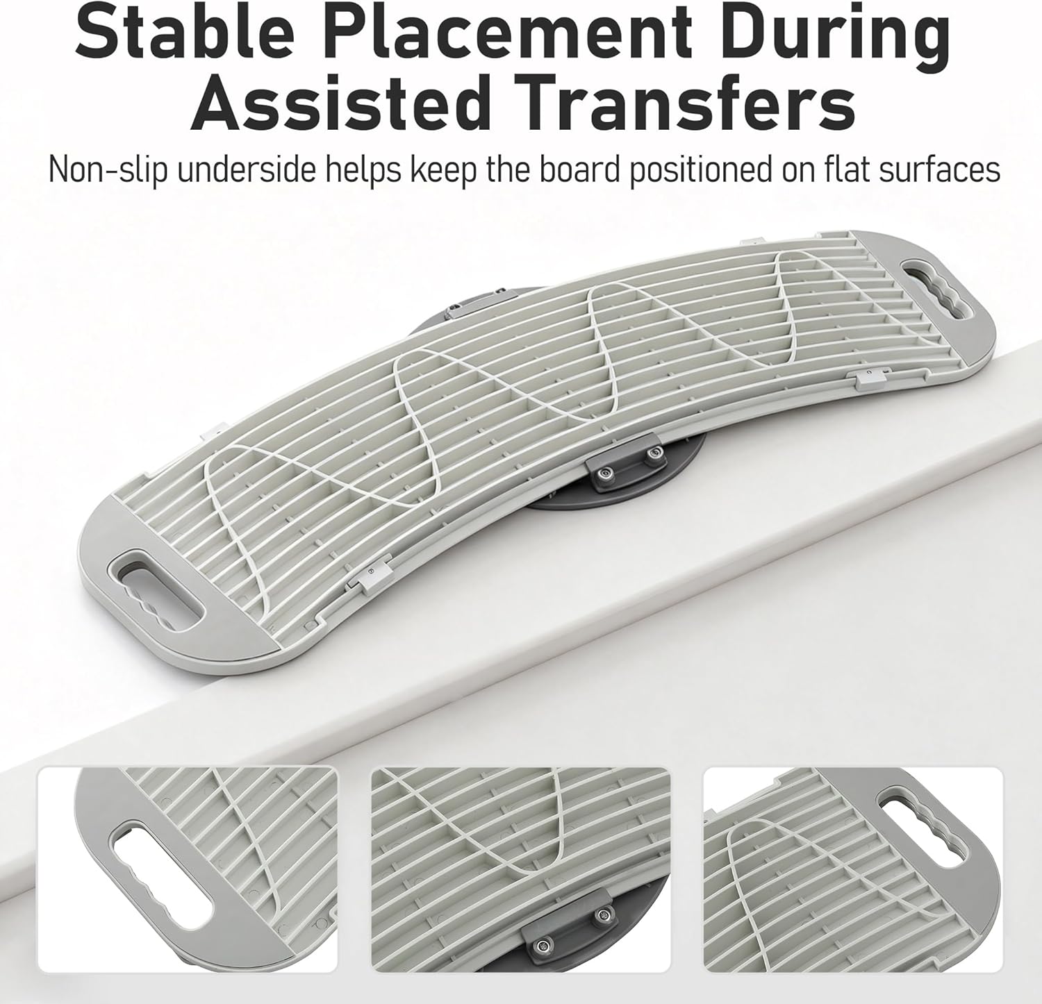 Rotating Transfer Board with Turntable and Dual Handles, Non-Slip Wheelchair Aid

