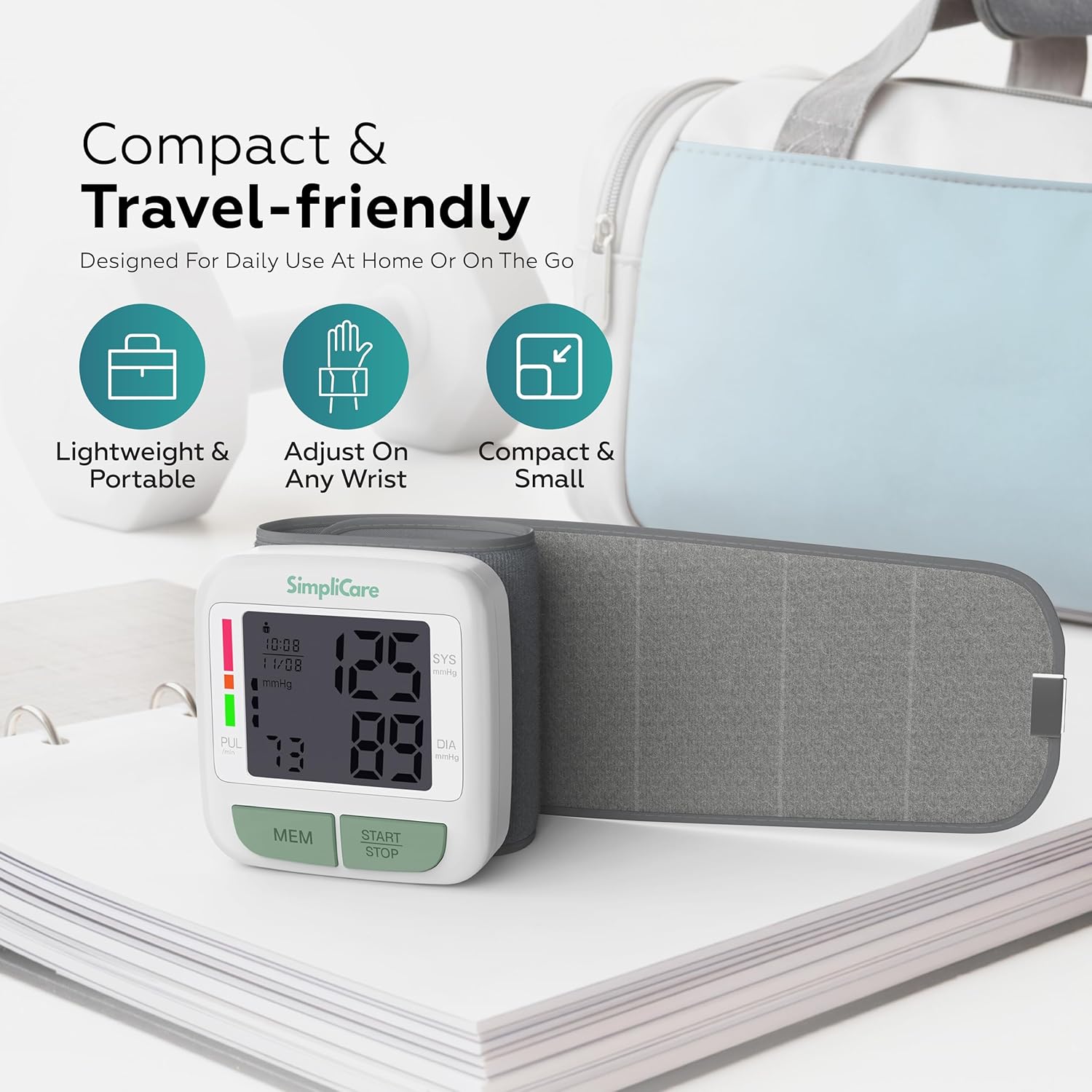 FDA Cleared Wrist Blood Pressure Monitor, Digital BP Cuff, LCD, Dual User

