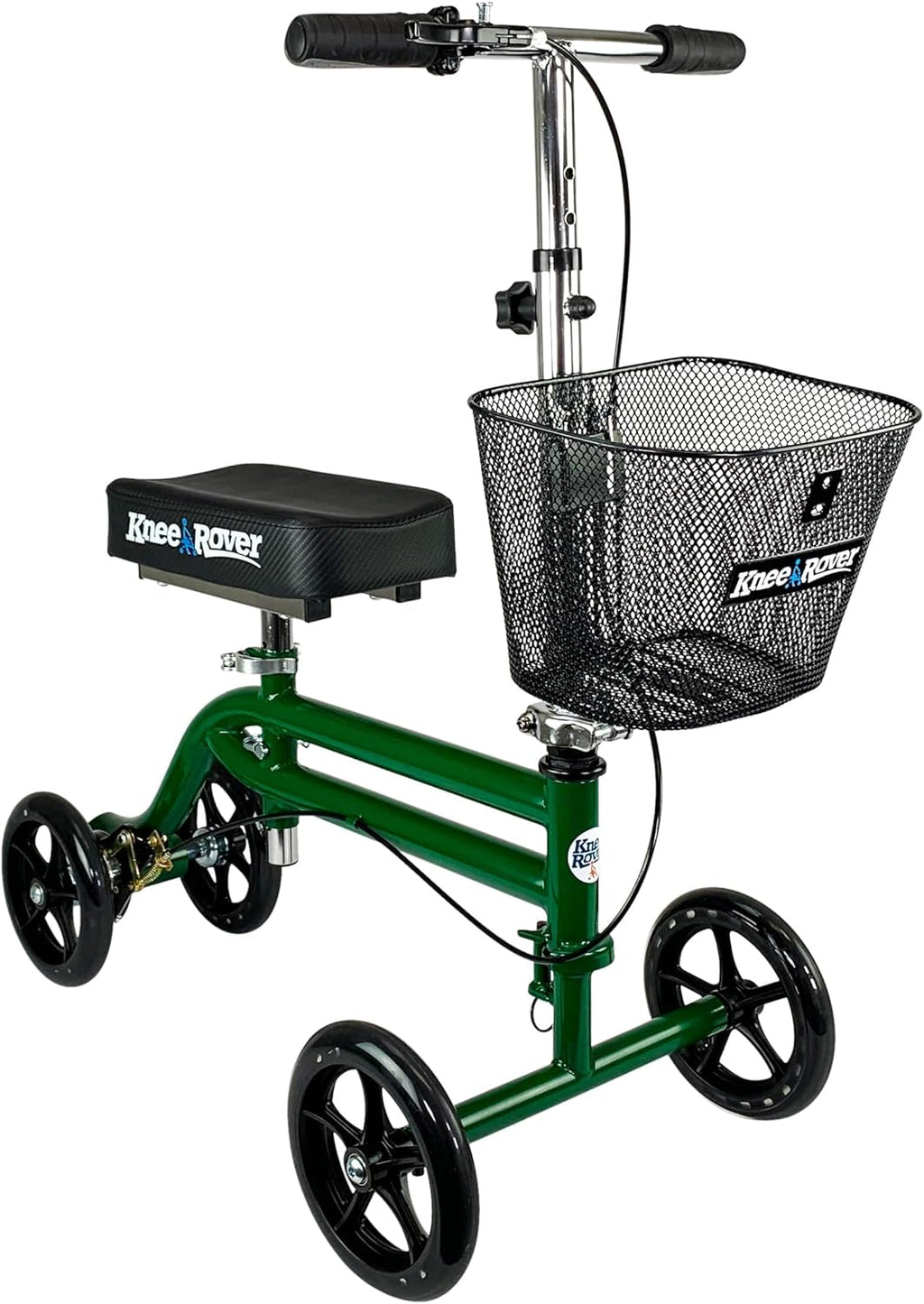 KneeRover Steerable Knee Walker for Adults, Foldable Crutch Alternative, Basket

