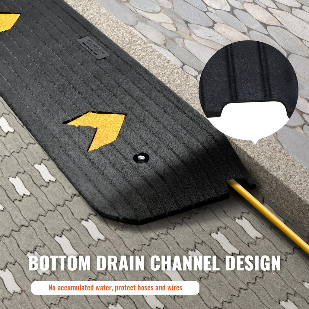 VEVOR Rubber Threshold Ramp for Wheelchairs and Scooters, Non-Slip Curb Ramp

