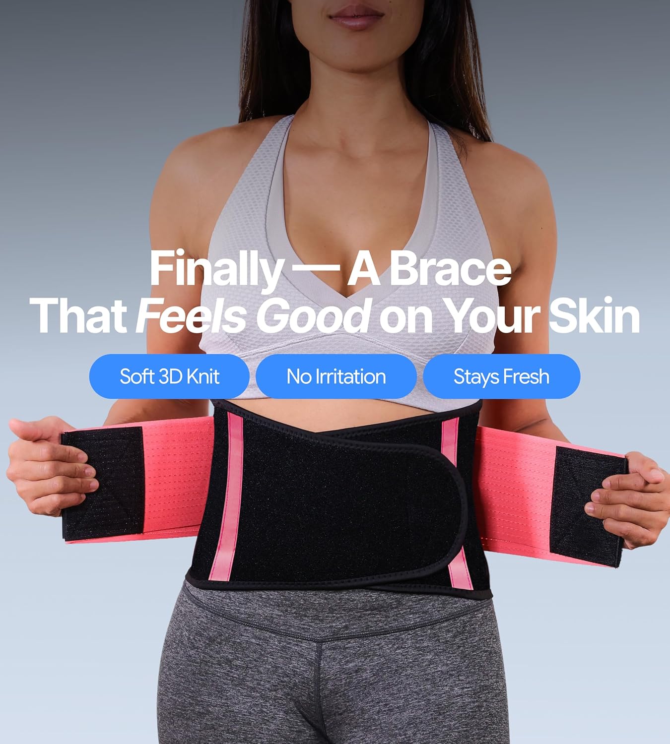 Ultra-Thin Adjustable Lower Back Support Belt with Dual-Tension Straps

