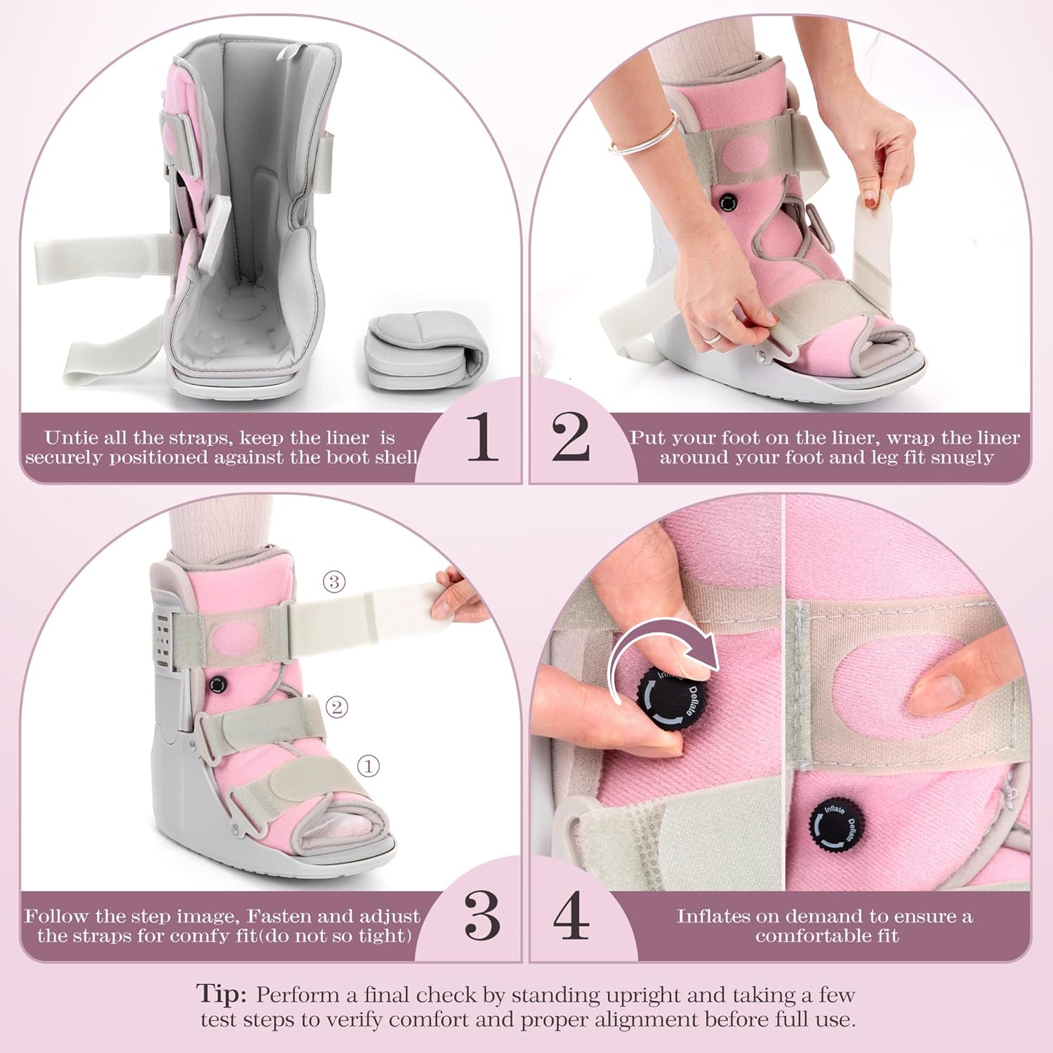 Jewlri Air Cam Walker Boot for Broken Foot, Adjustable Fracture Support

