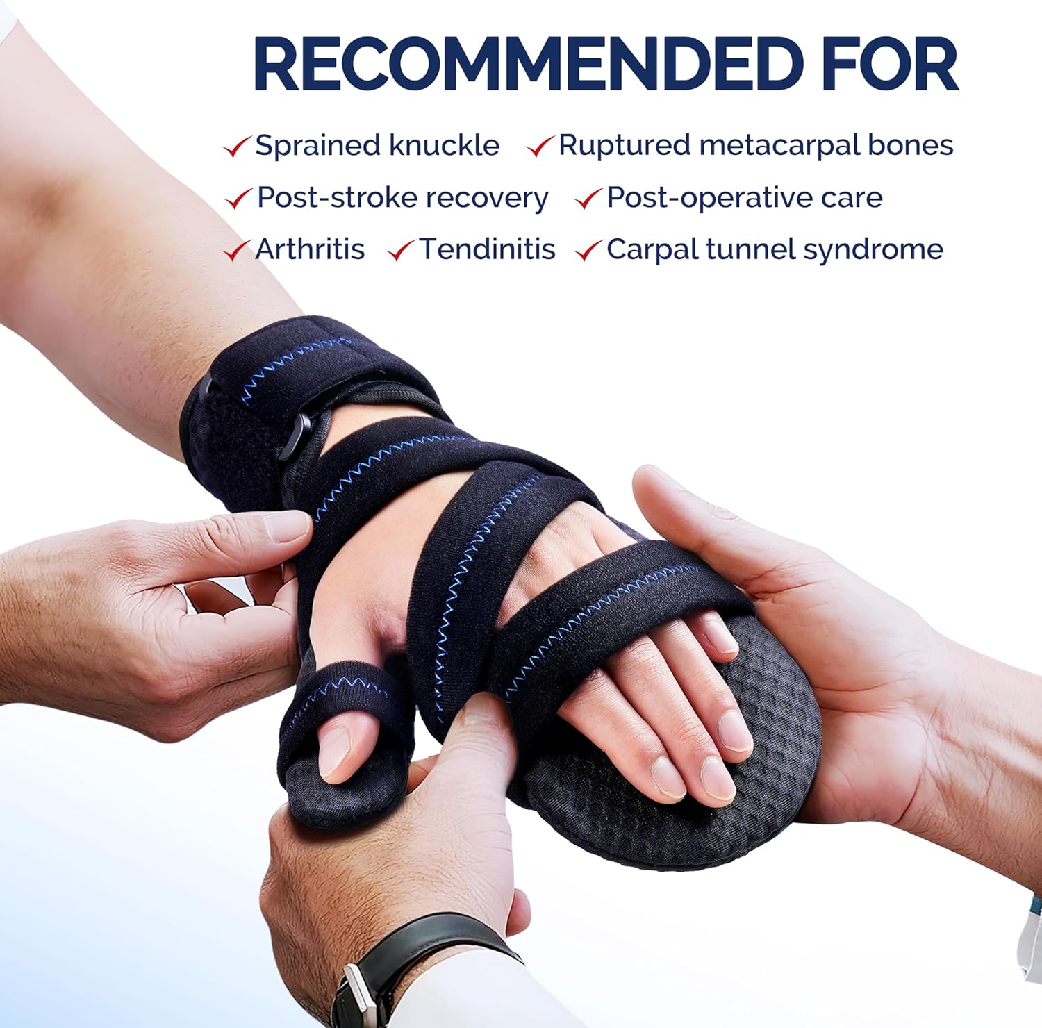 FEATOL Resting Hand Splint with Thumb Support, Adjustable Night Wrist Brace

