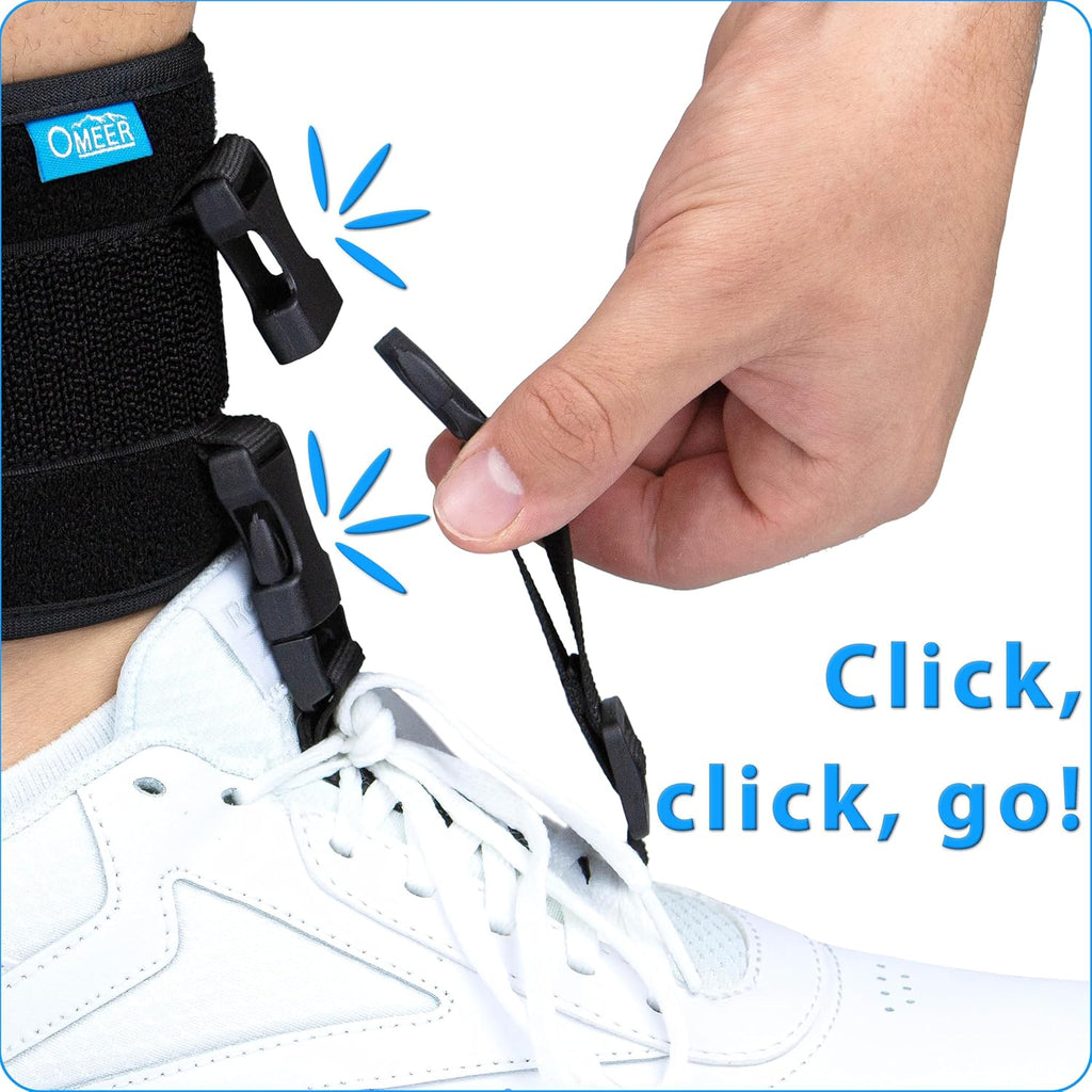 Omeer AFO Foot Drop Brace for Walking, Adjustable Ankle-Foot Orthosis

