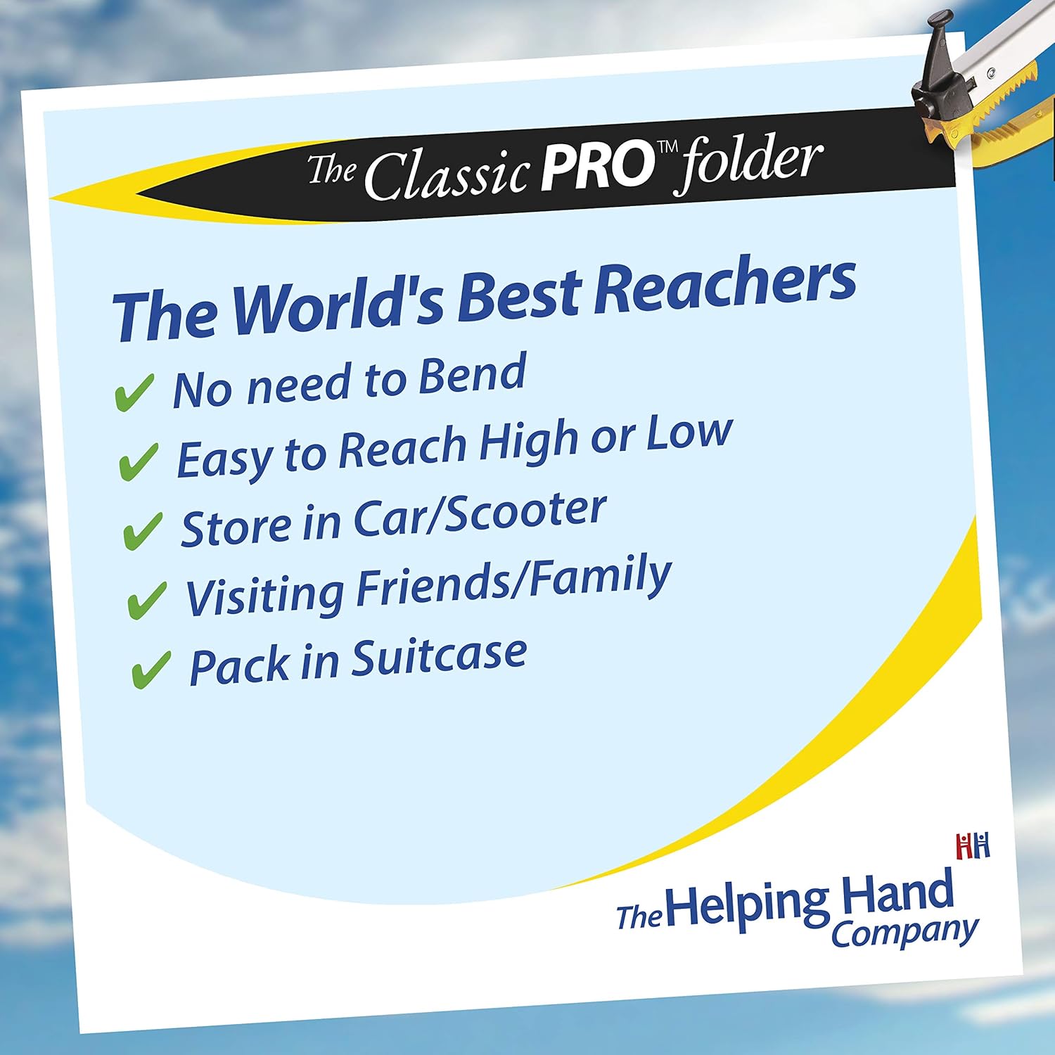 Helping Hand Company Classic Pro Folding Reacher Grabber Long-Handled Pickup Tool

