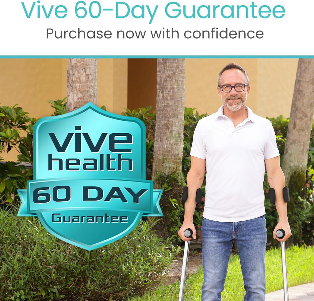 Vive Forearm Crutch Pads with Hand Grips for Open-Cuff Forearm Crutches

