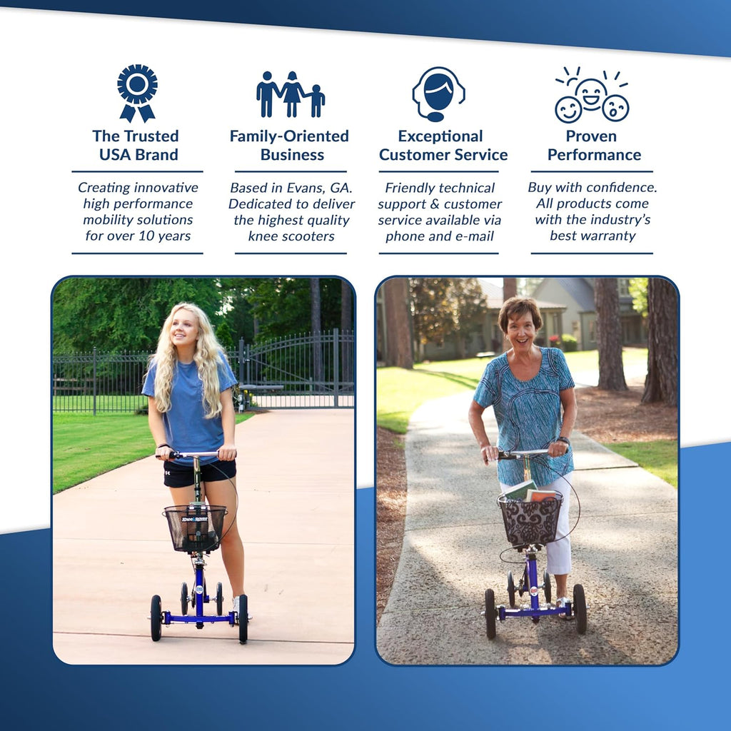 KneeRover Hybrid All-Terrain Knee Scooter for Adults, Foot Surgery Recovery

