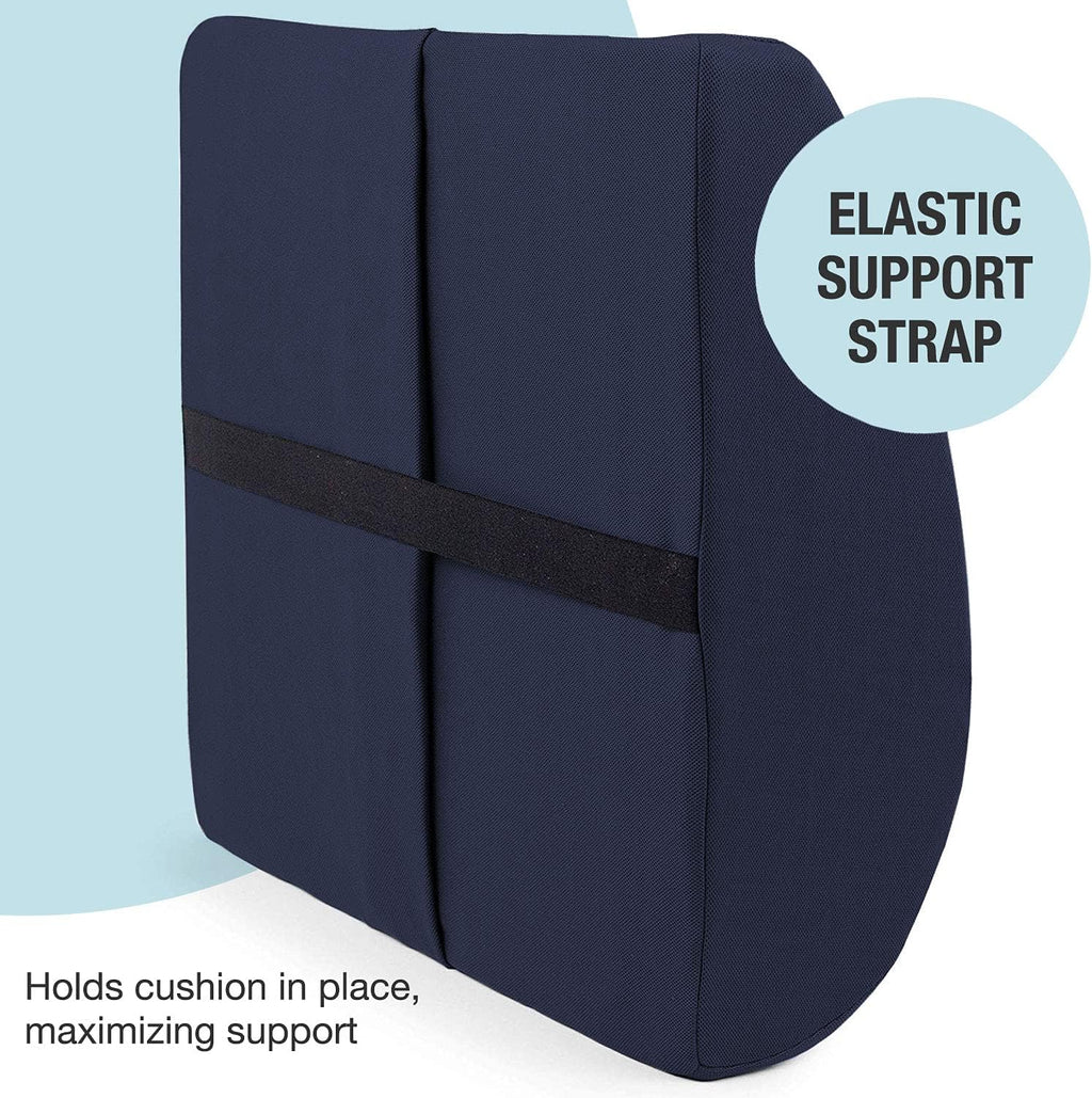 DMI Lumbar Support Pillow for Chair, Removable Washable Cover, Contoured Foam

