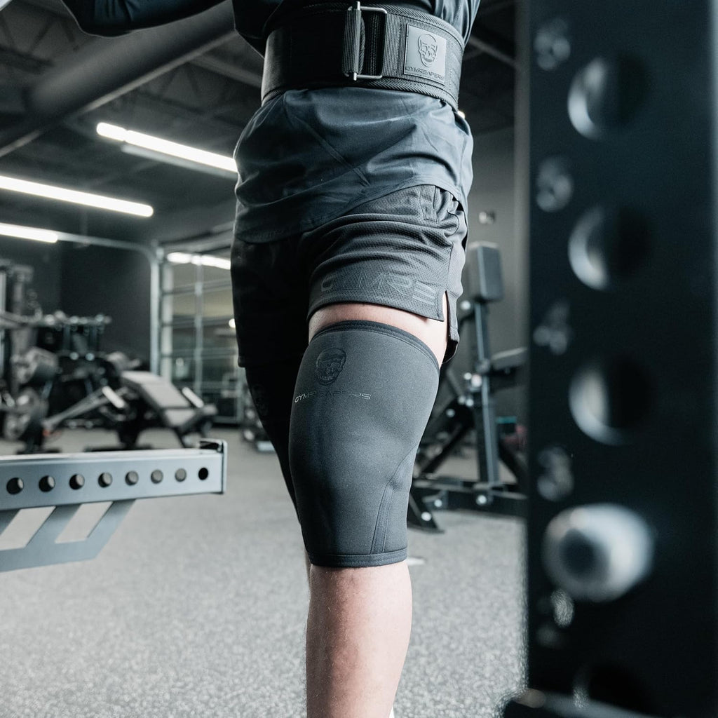 Gymreapers 7mm Neoprene Knee Sleeves, IPF Approved Compression Pair with Bag

