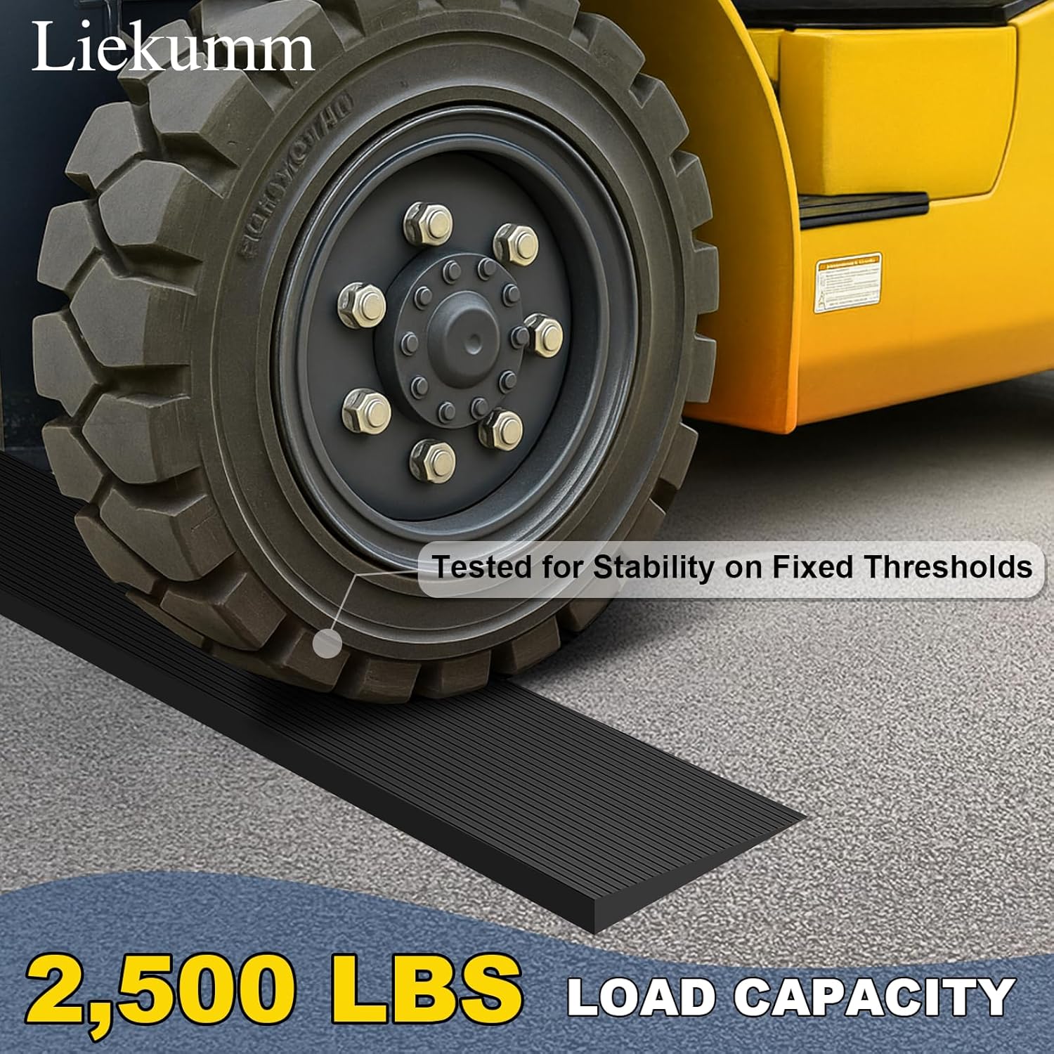 LIEKUMM Rubber Threshold Ramp for Doorways, Non-Slip, Cuttable, Adhesive

