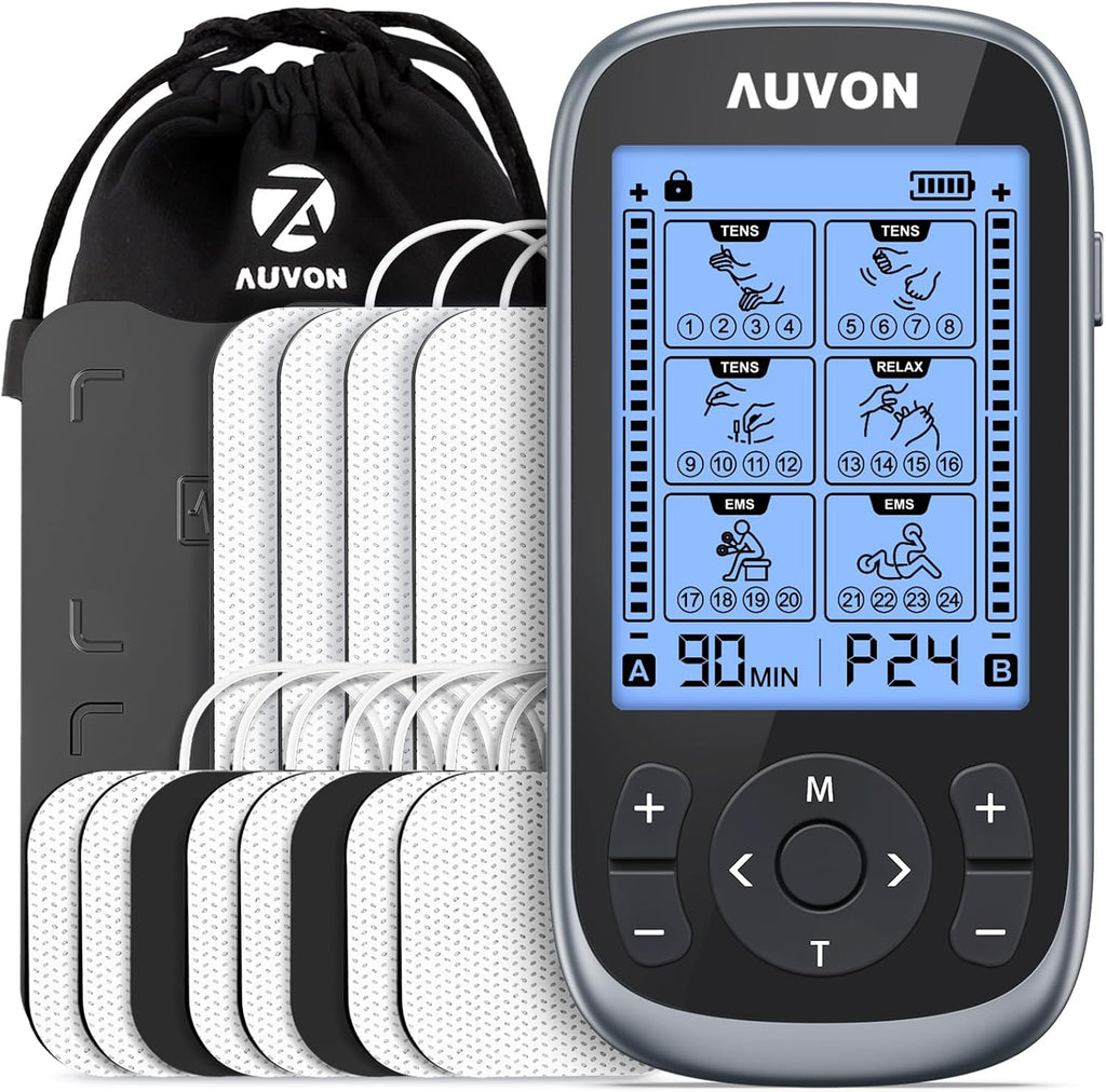 AUVON 3-in-1 TENS EMS Relax Muscle Stimulator with 40 Intensities and 24 Modes

