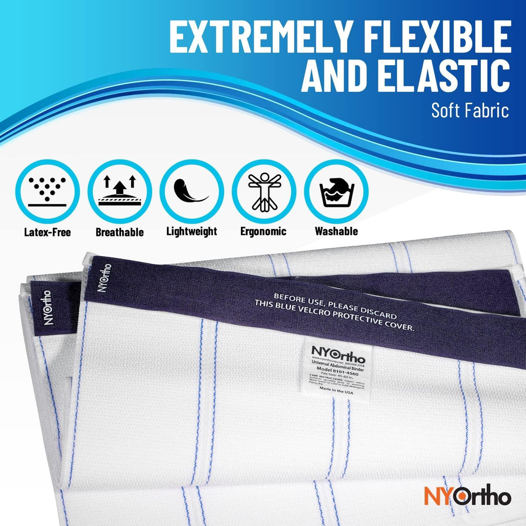 NYOrtho Bariatric Abdominal Binder Elastic Belly Wrap for Hernia Post-Surgery Support


