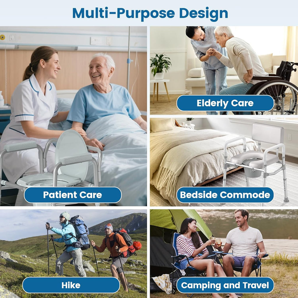 HOMLAND Commode Liners with Absorbent Inserts, Leak-Proof Portable Toilet Liners

