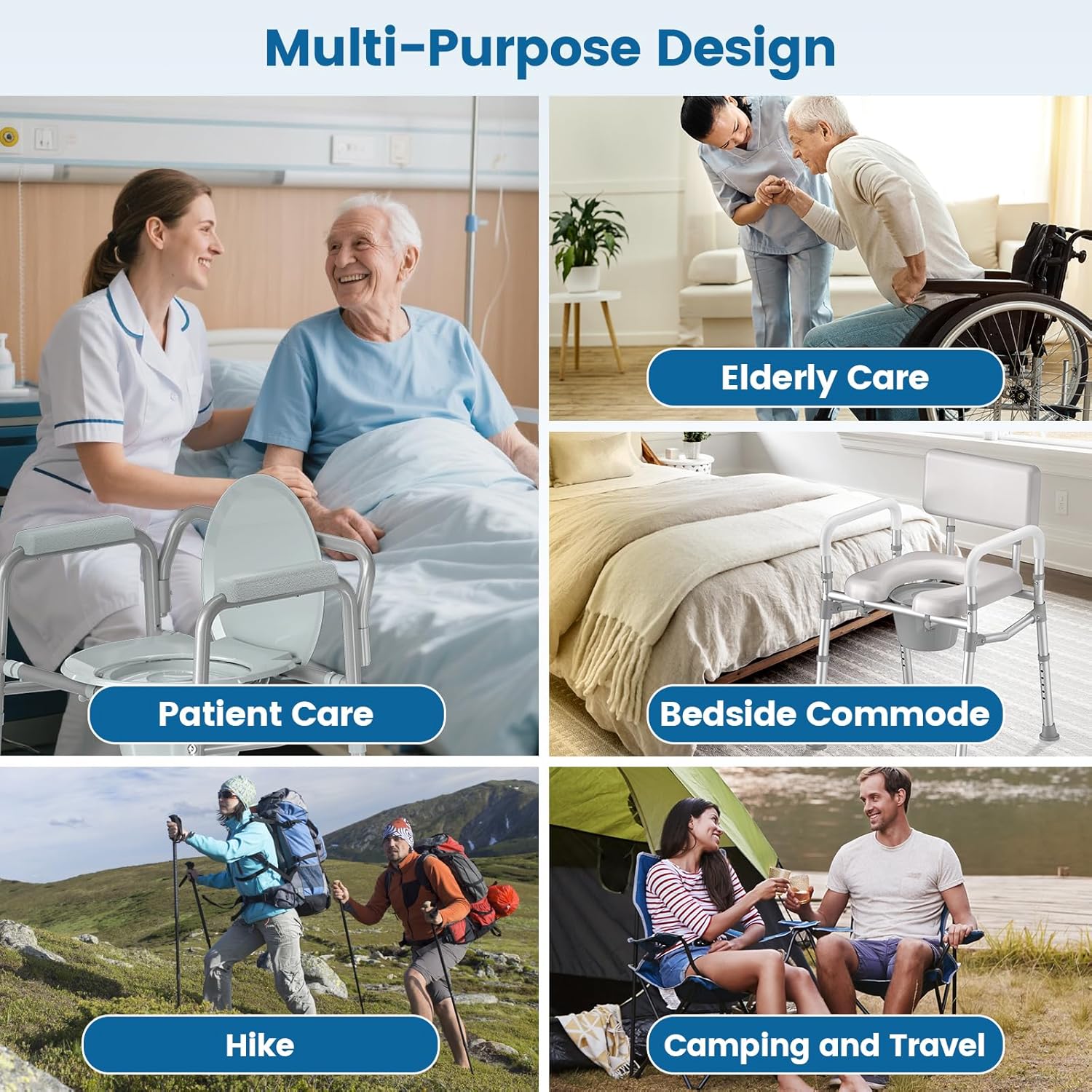 HOMLAND Commode Liners with Absorbent Inserts, Leak-Proof Portable Toilet Liners

