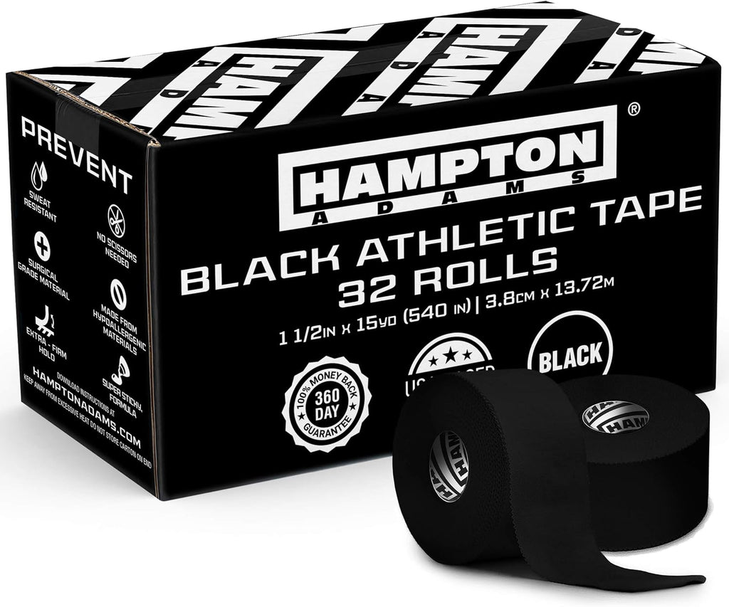 Hampton Adams Athletic Tape Roll, 45 ft, Easy Tear, No Sticky Residue


