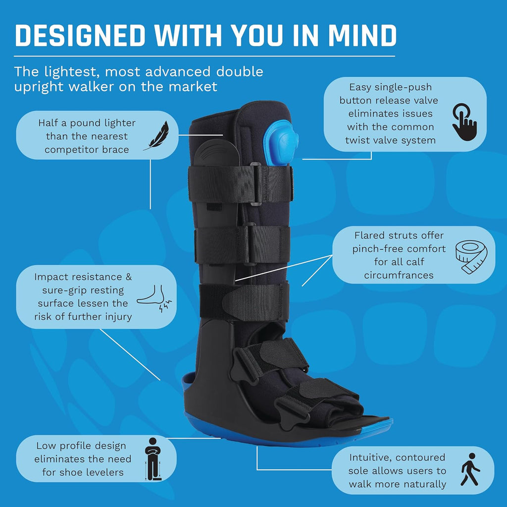 Ovation Medical Gen 2 Pneumatic CAM Walker Boot, Lightweight Low-Profile Orthopedic

