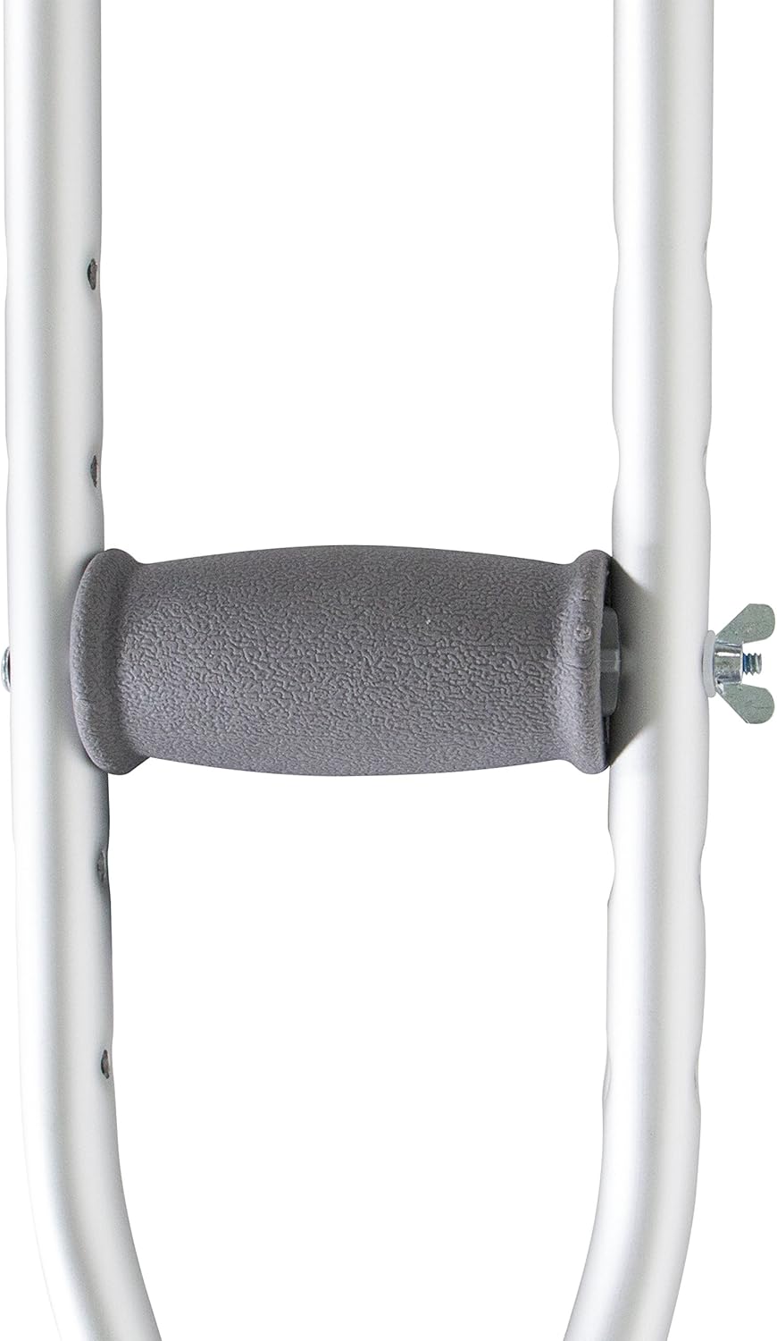 PCP Aluminum Underarm Crutches, Push-Button Adjustable Height, Lightweight (1 Pair)

