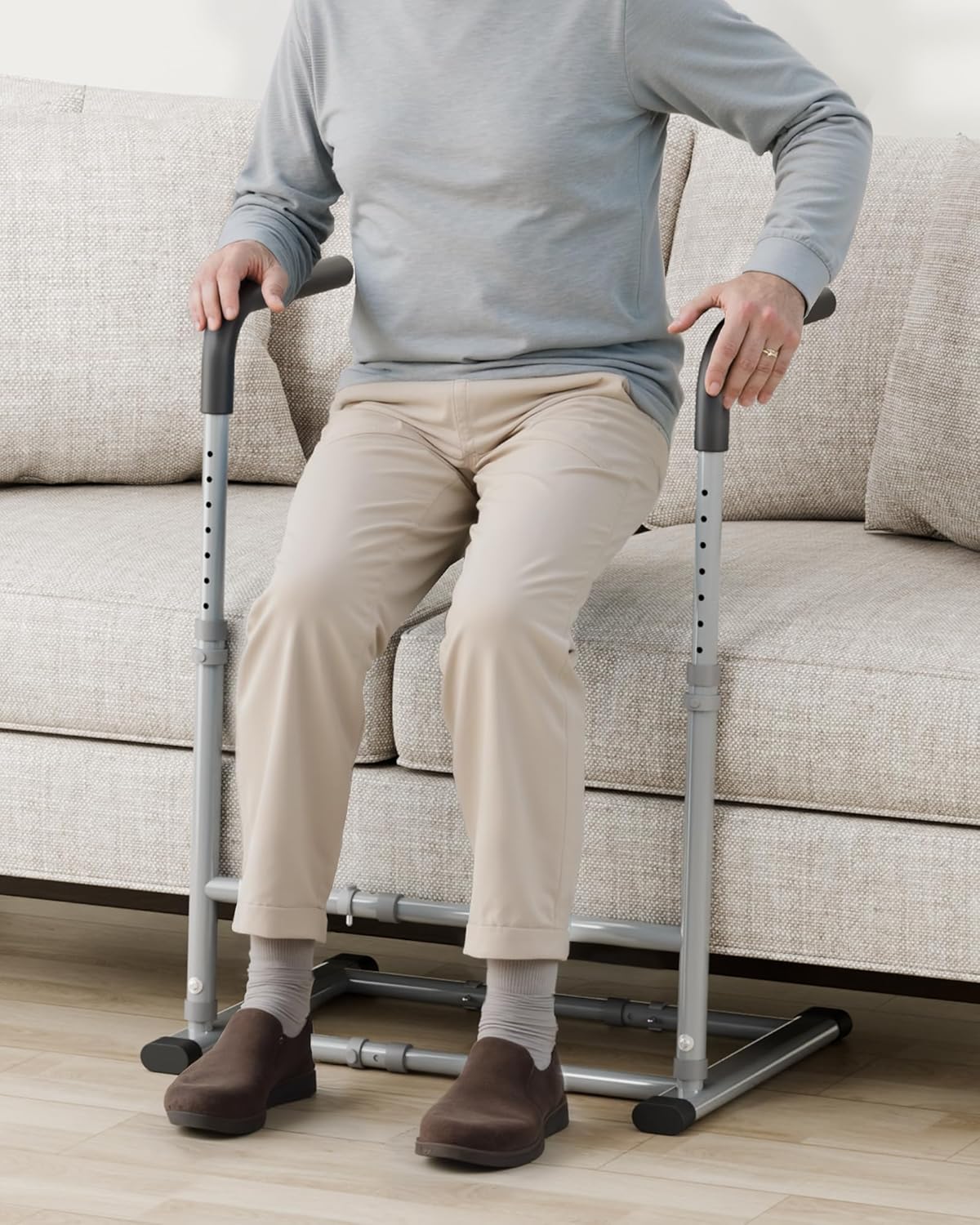 Couch Stand Assist Sit-to-Stand Aid for Seniors, Adjustable Height & Width Handles

