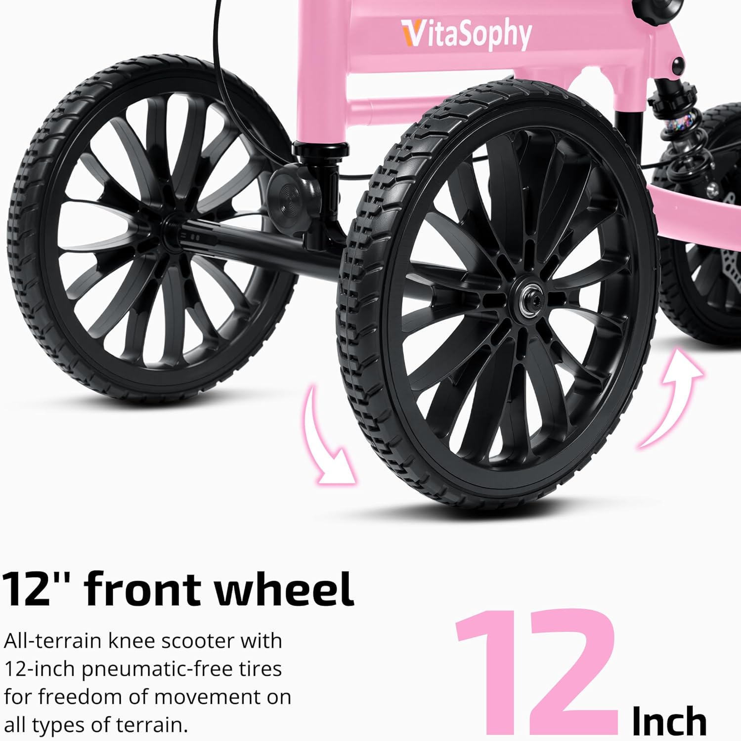 VitaSophy All-Terrain Knee Scooter with Disc Brakes, Steerable Knee Walker

