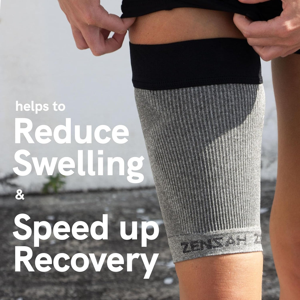 Zensah Thigh Compression Sleeve for Hamstring, Quad Strain and Groin Support

