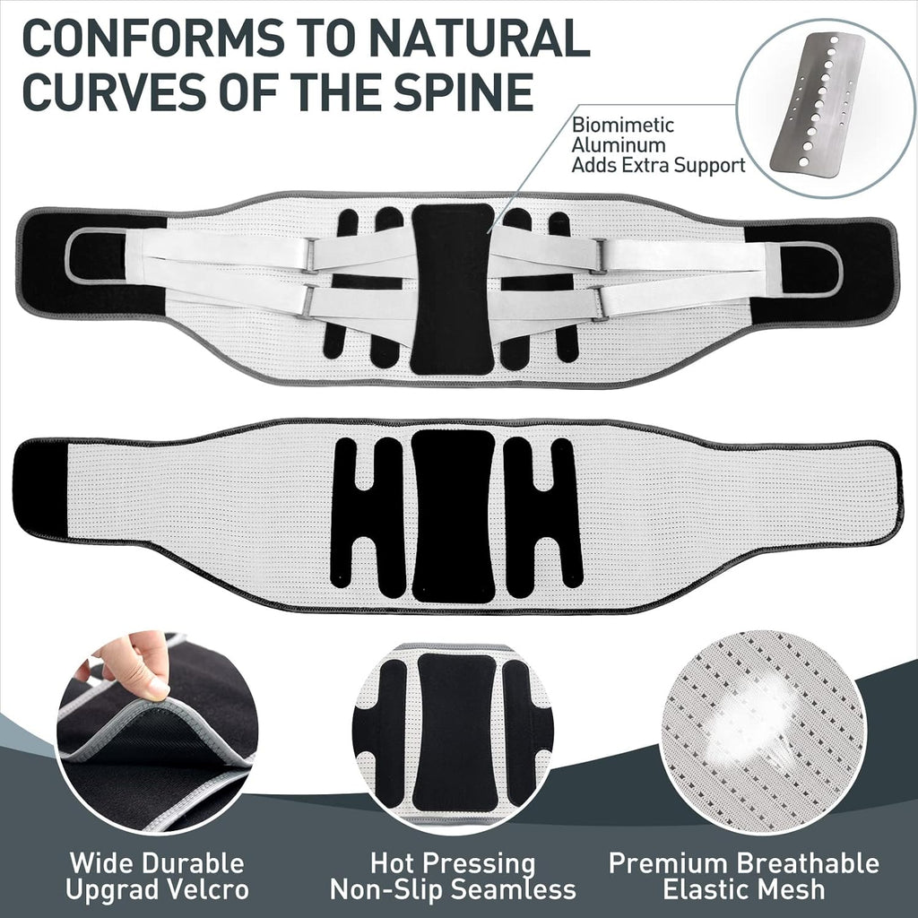 Back Brace for Lower Back Pain Lumbar Support Adjustable Belt with Spine Supports

