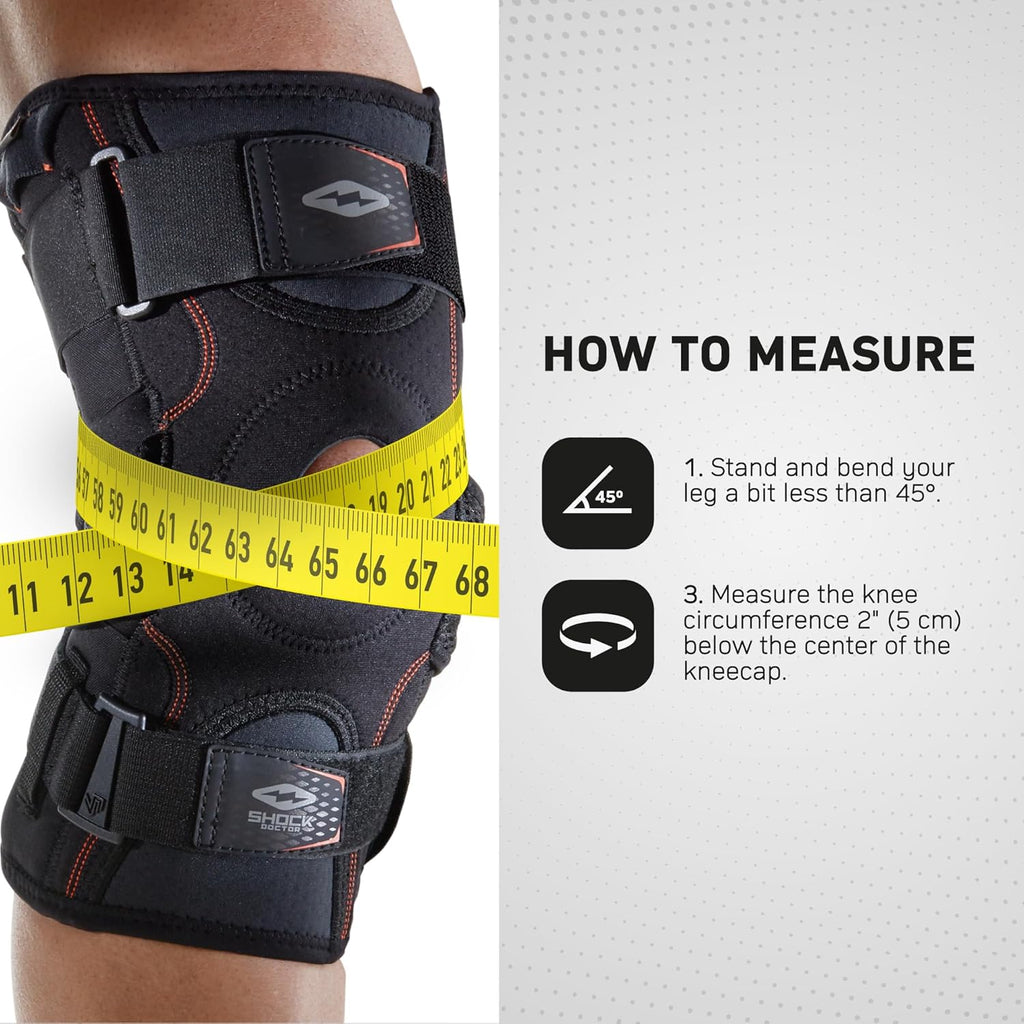Shock Doctor Hinged Knee Brace with Compression Sleeve and Dual Side Stabilizers


