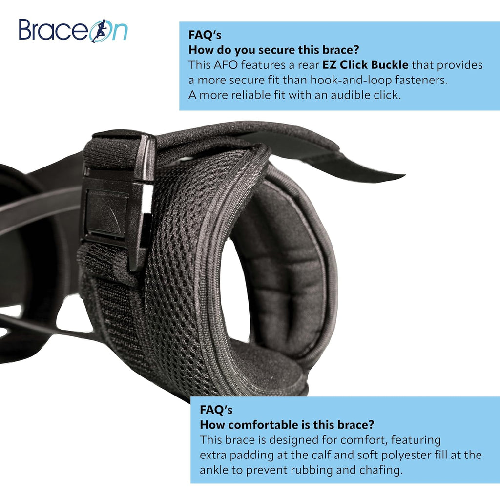 Brace On AFO S-Type Drop Foot Stabilizer Brace, Moldable Trimmable Polyethylene

