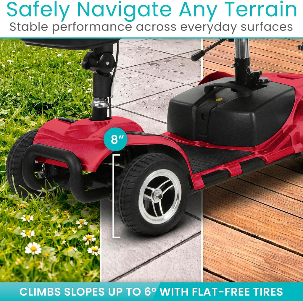 Vive 4-Wheel Electric Mobility Scooter, Compact Travel Powered Wheelchair


