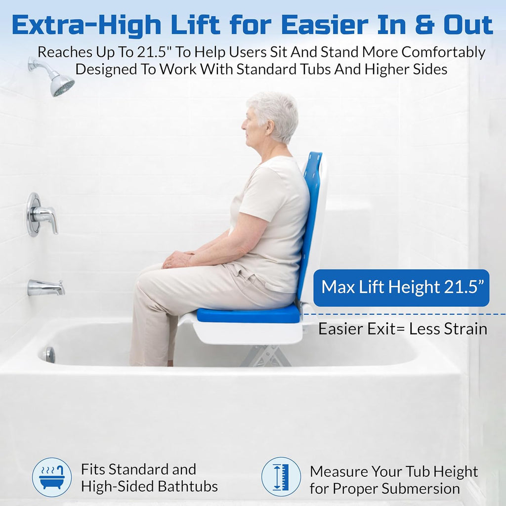 Platinum Health Tranquilo Electric Bath Lift with Rotating Padded Seat, 300 lb

