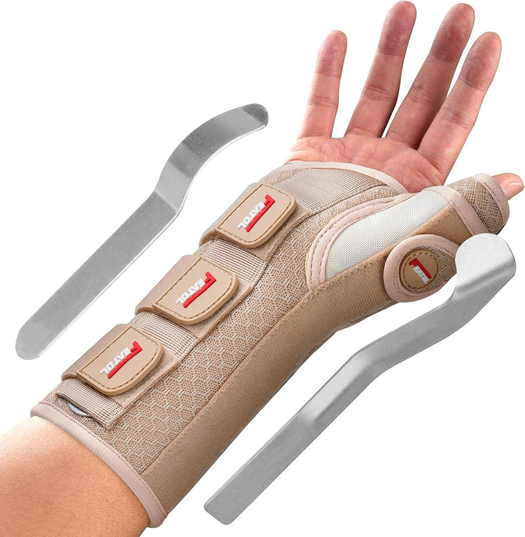 FEATOL Thumb Spica Splint Wrist Brace for Carpal Tunnel and De Quervain Night Support

