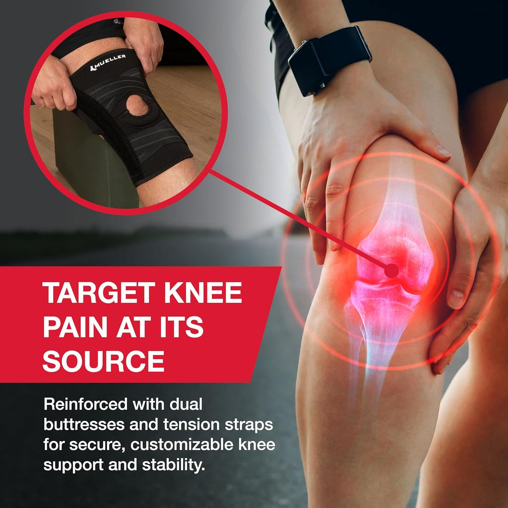 Mueller Sports Medicine Self-Adjusting Knee Brace, Compression Support for Pain Relief

