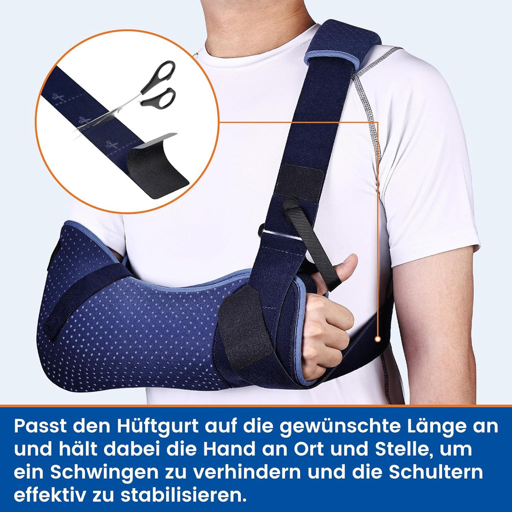 Willcom Arm Sling Shoulder Immobilizer with Waist Strap for Rotator Cuff Surgery

