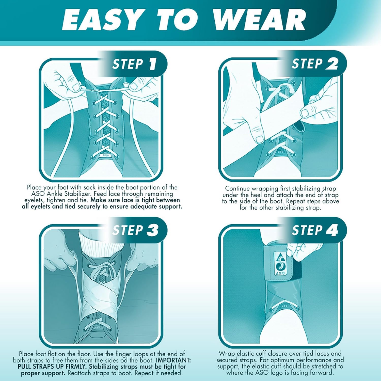Med Spec ASO Lace-Up Ankle Stabilizer Brace for Sprains and Peroneal Tendonitis


