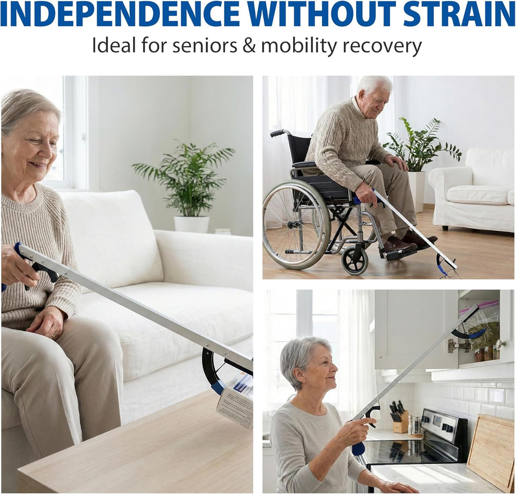 Reacher Grabber Tool for Seniors with Magnetic Tip and Wide Jaw for Mobility

