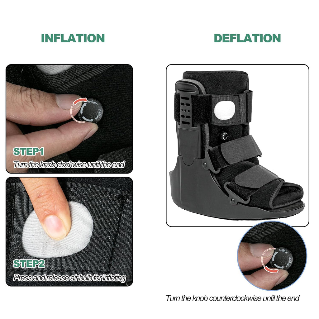 Jewlri Air Fracture Walking Boot with Rocker Sole, Ankle Support Brace

