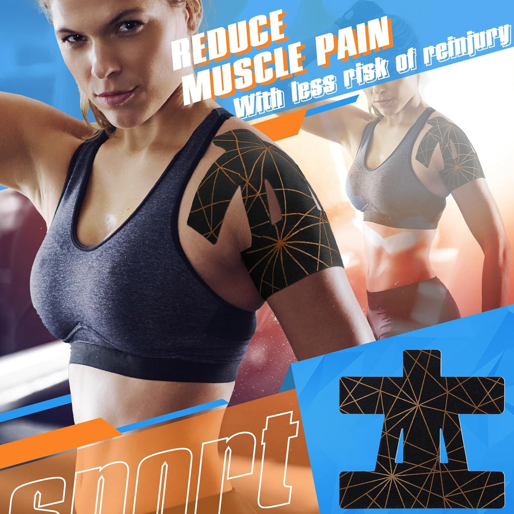 Geiserailie Pre-Cut Kinesiology Tape Athletic Sports Tape Waterproof Breathable

