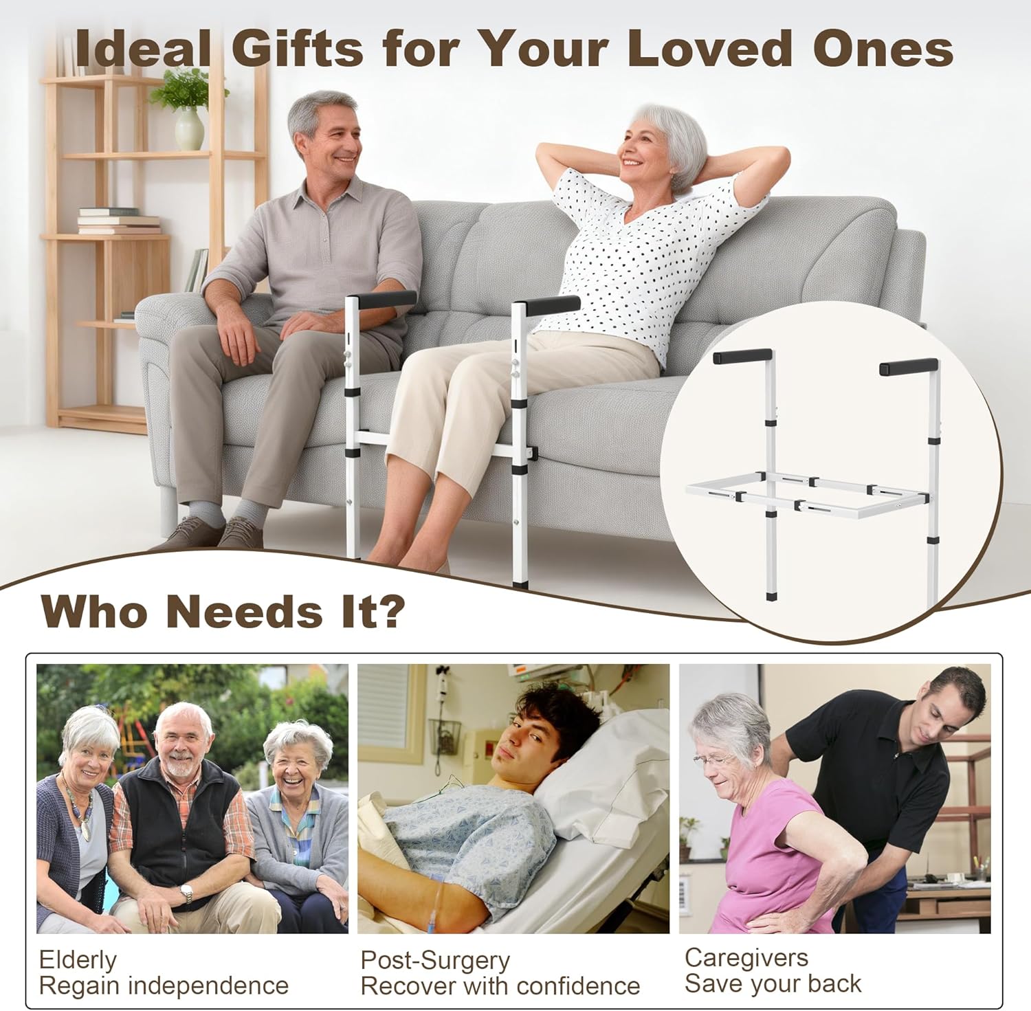 Stand Assist for Elderly Sit-to-Stand Chair Lift for Sofa, Supports 300 lbs

