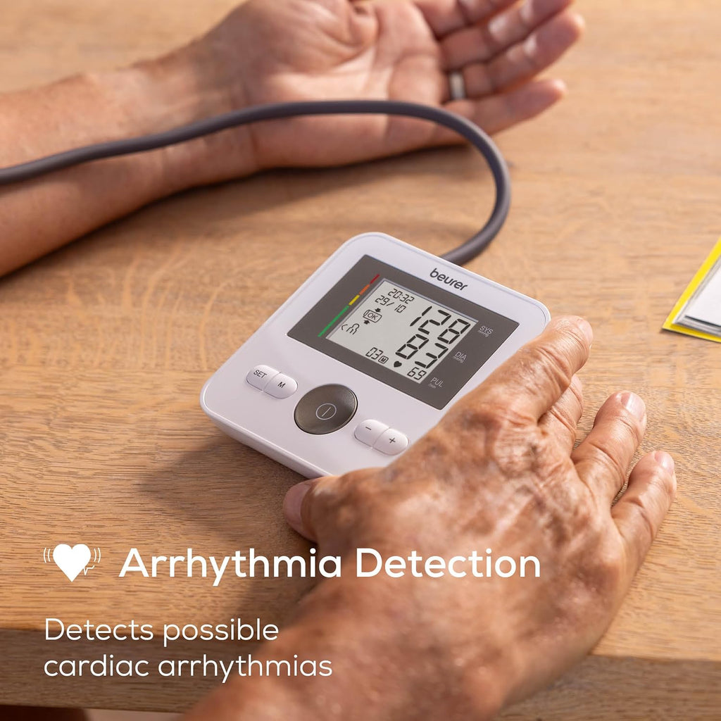 Beurer BM27 Upper Arm Blood Pressure Monitor with Adjustable Cuff, Irregular Heart Rate

