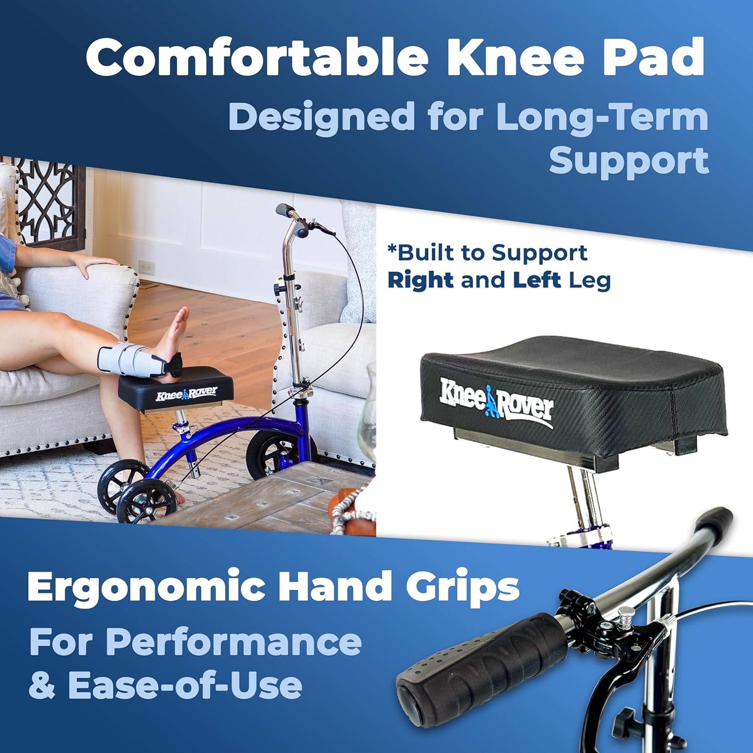 KneeRover Hybrid All-Terrain Knee Scooter for Adults, Foot Surgery Recovery


