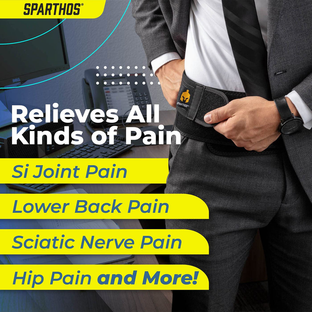 Sparthos Sacroiliac SI Joint Hip Belt Support Brace for Sciatica and Lower Back Pain

