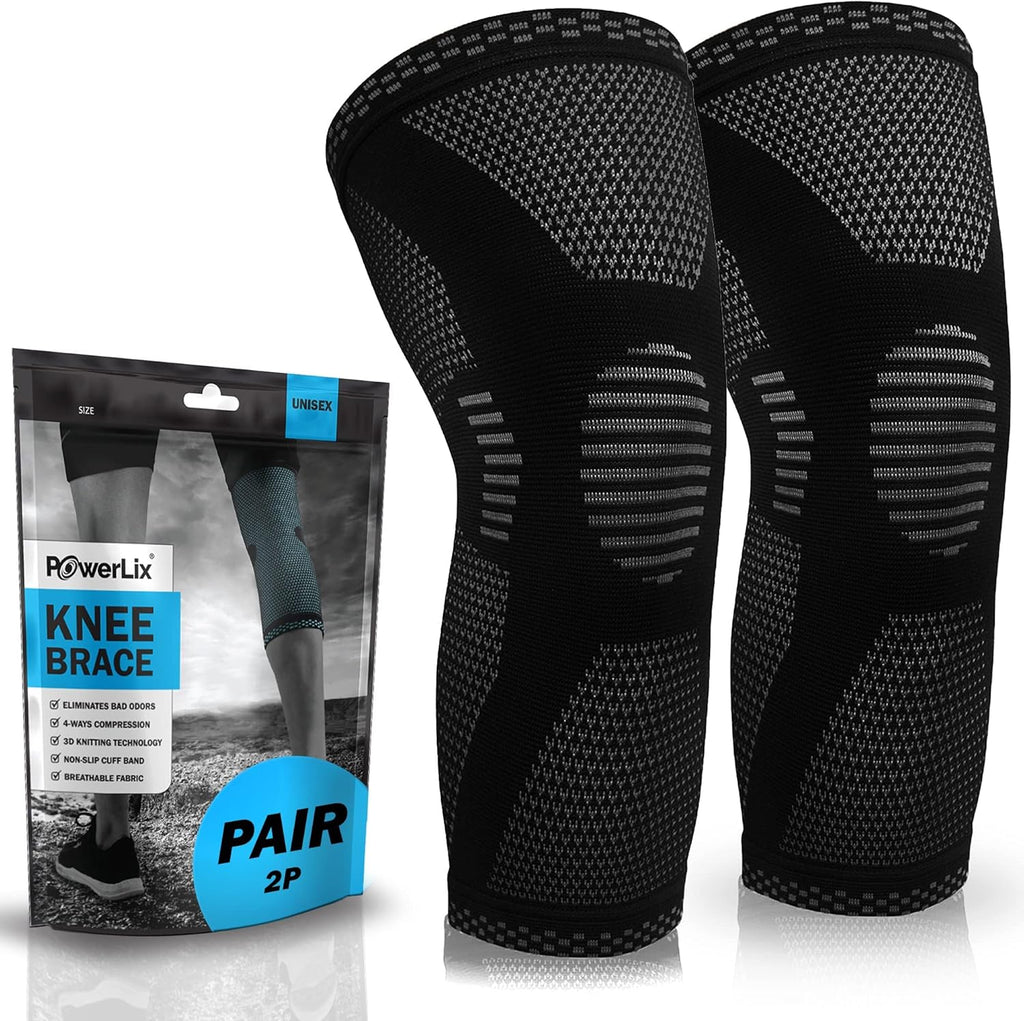 POWERLIX Knee Compression Sleeve for Knee Support and Pain Relief in Sports

