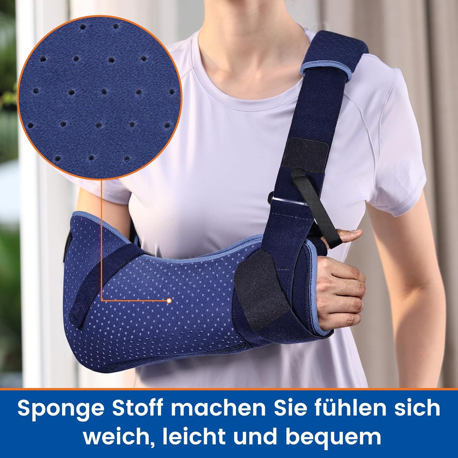 Willcom Arm Sling Shoulder Immobilizer with Waist Strap for Rotator Cuff Surgery

