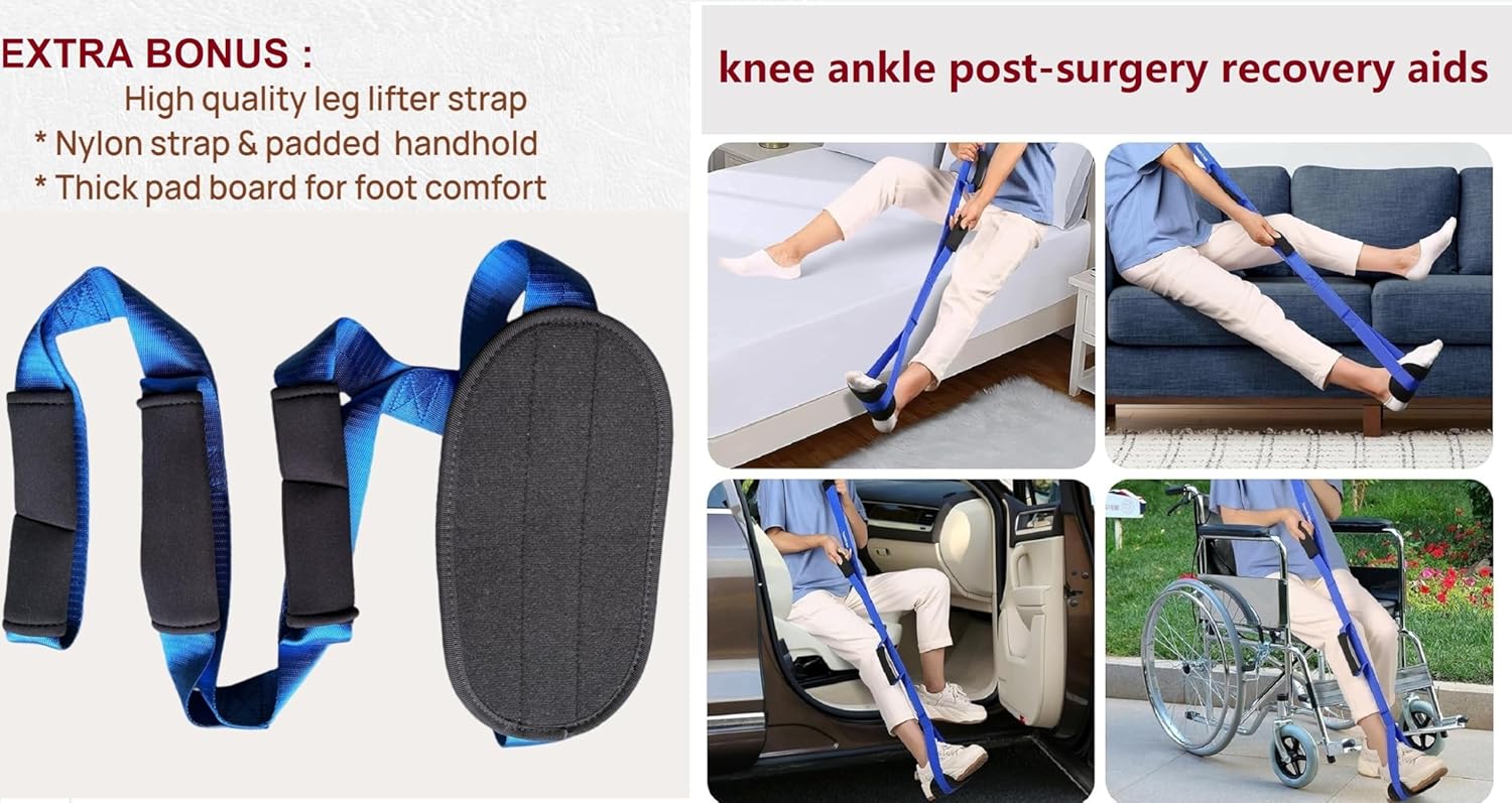 Bed Blanket Lifter Foot Bed Cradle Adjustable Height Carbon Steel Leg Recovery Strap

