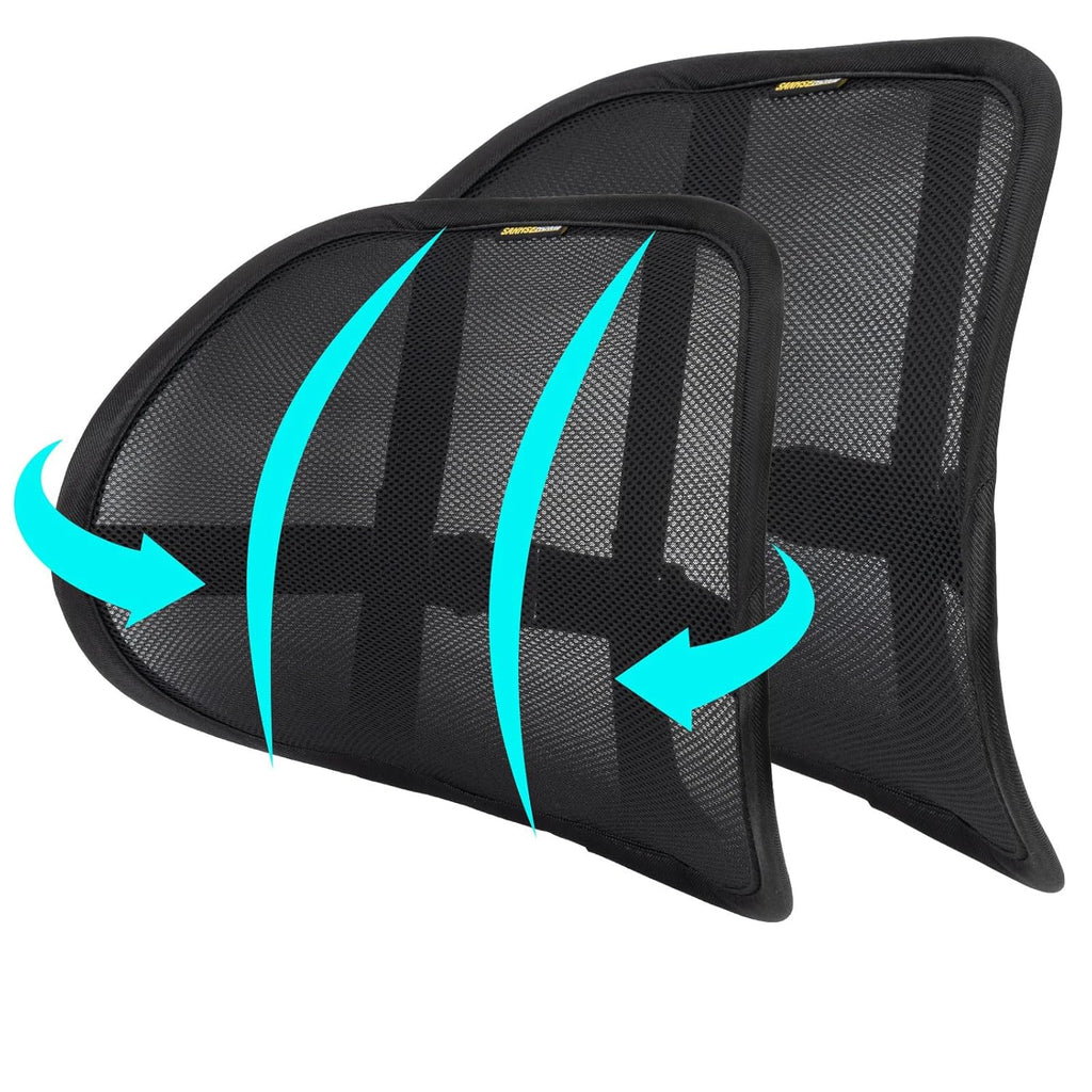 Lumbar Support Back Pillow for Office Chair and Car, Breathable Comfort Straps

